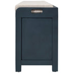 Storage Bench with Removable Basket and 2 Drawers, Fully Assembled Shoe Bench with Removable Cushion - 32 L x 11.8 W x 20 H