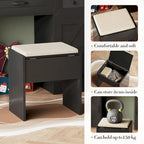 43.3 Wide Makeup Vanity Dressing Table with Adjustable Lighted Mirror and Stool, Power Outlet