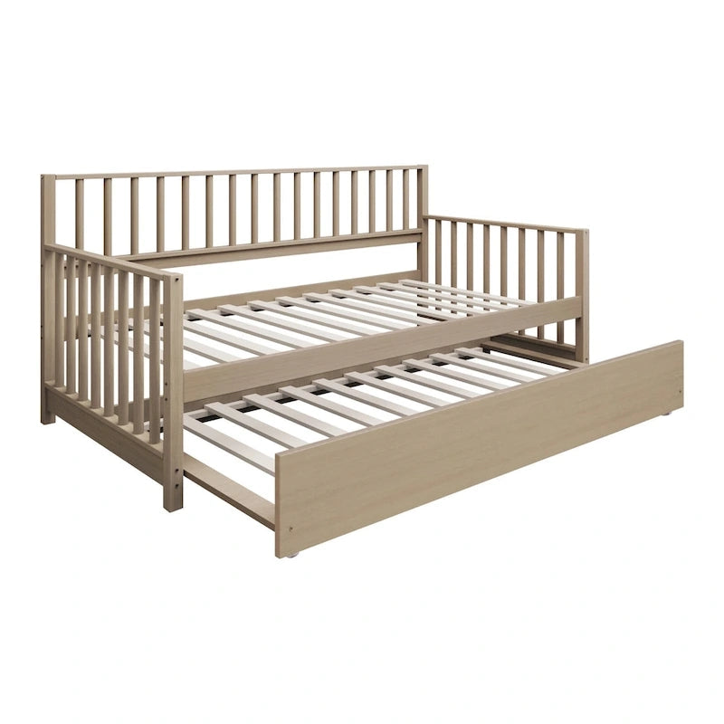 CraftPorch Classic Wooden Twin Size Daybed With Trundle