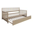 CraftPorch Classic Wooden Twin Size Daybed With Trundle