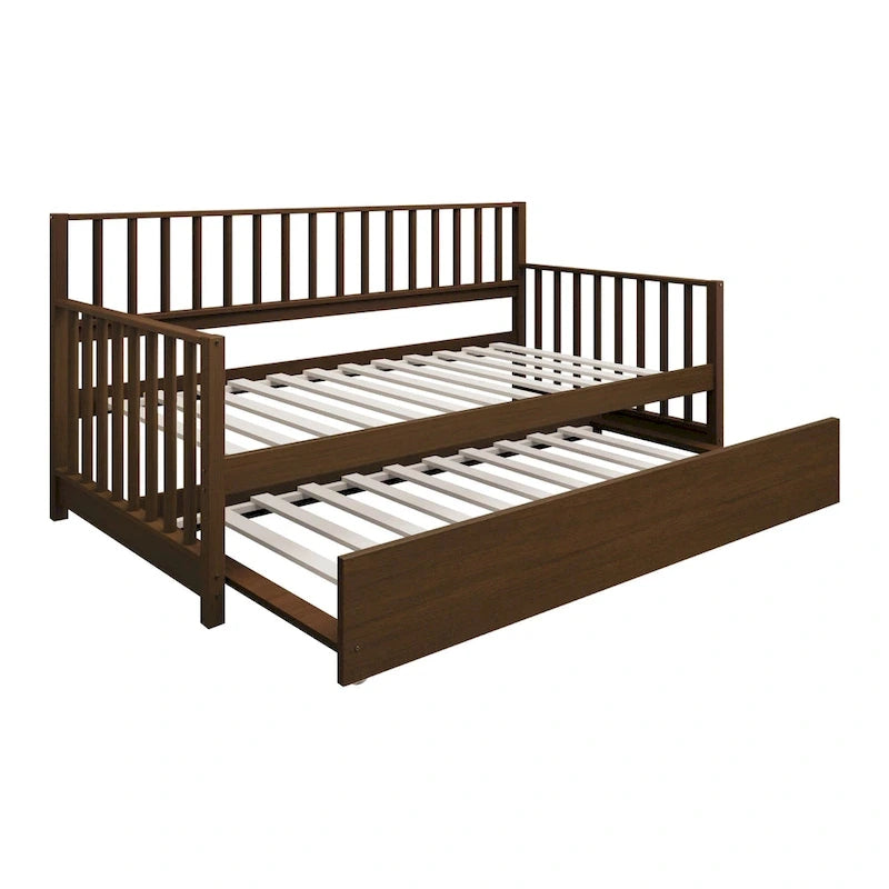 CraftPorch Classic Wooden Twin Size Daybed With Trundle
