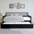CraftPorch Classic Wooden Twin Size Daybed With Trundle