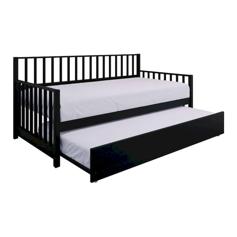 CraftPorch Classic Wooden Twin Size Daybed With Trundle
