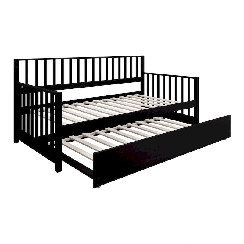 CraftPorch Classic Wooden Twin Size Daybed With Trundle