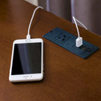 Coastal Charging Nightstand Side Table One Drawer