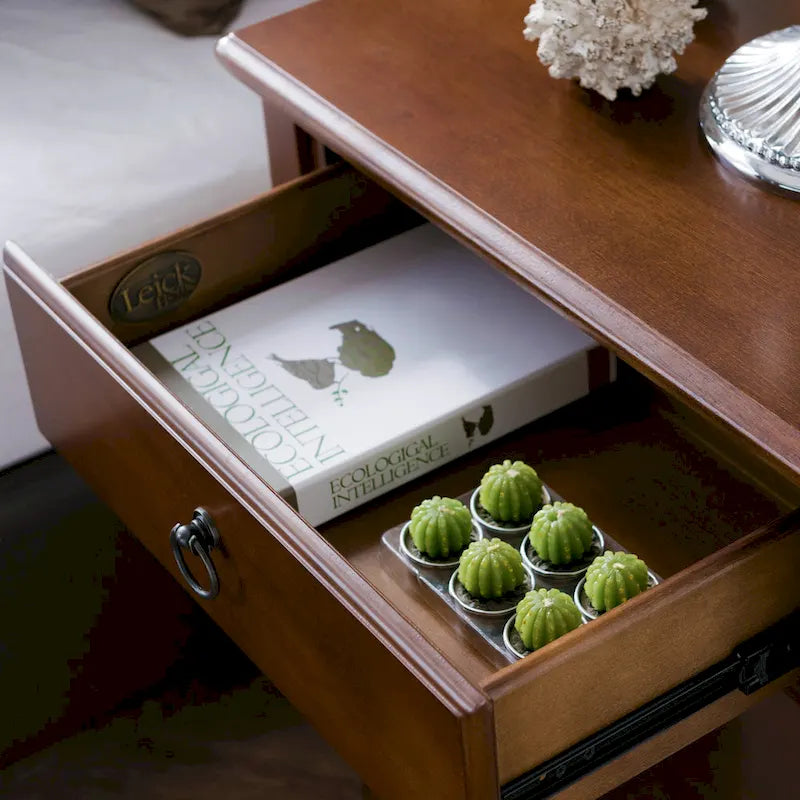 Coastal Charging Nightstand Side Table One Drawer