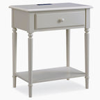 Coastal Charging Nightstand Side Table One Drawer