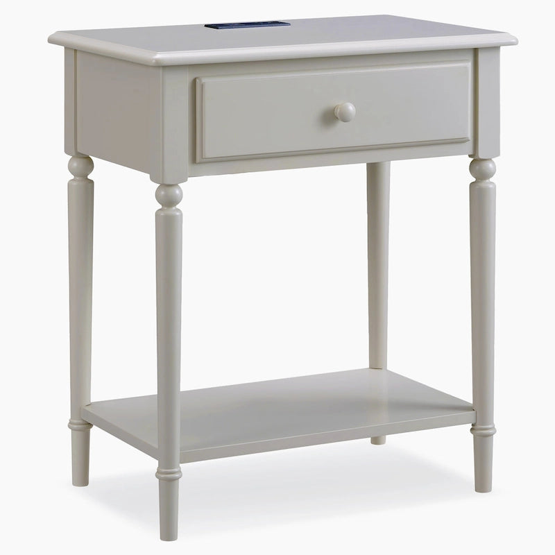Coastal Charging Nightstand Side Table One Drawer