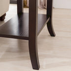 Leick Home One Drawer Traditional Cherry Tray Edge Side Table with Shelf
