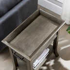 Leick Home One Drawer Traditional Cherry Tray Edge Side Table with Shelf