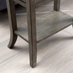 Leick Home One Drawer Traditional Cherry Tray Edge Side Table with Shelf