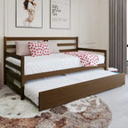 CraftPorch Rustic Wooden Twin Size Daybed With Trundle