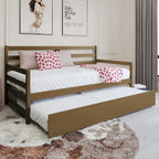 CraftPorch Rustic Wooden Twin Size Daybed With Trundle