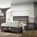 Bara Contemporary Grey Solid Wood 2-Piece Storage Platform Bedroom Set by Furniture of America