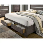 Bara Contemporary Grey Solid Wood 2-Piece Storage Platform Bedroom Set by Furniture of America