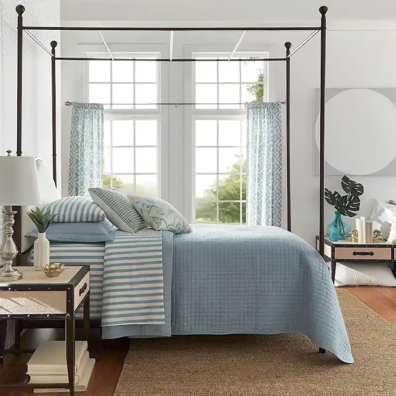 Andover Cream Linen Canopy Poster Bed by iNSPIRE Q Classic