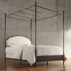 Andover Cream Linen Canopy Poster Bed by iNSPIRE Q Classic