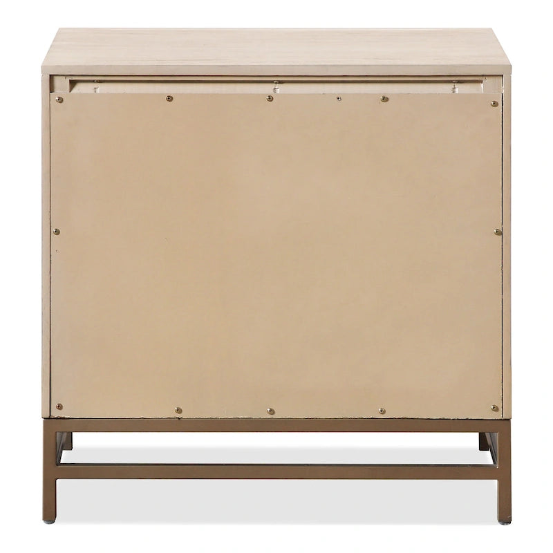 Furniture of America Drayden Transitional Oak Solid Wood 2-Drawer Nightstand with Metal Legs