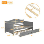 Twin Wooden Daybed with Trundle Bed
