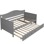 Twin Wooden Daybed with Trundle Bed