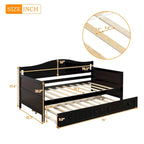 Twin Wooden Daybed with Trundle Bed