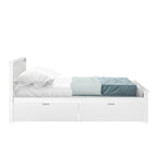 Plank and Beam Queen Bed with Storage Drawers and Slat Headboard