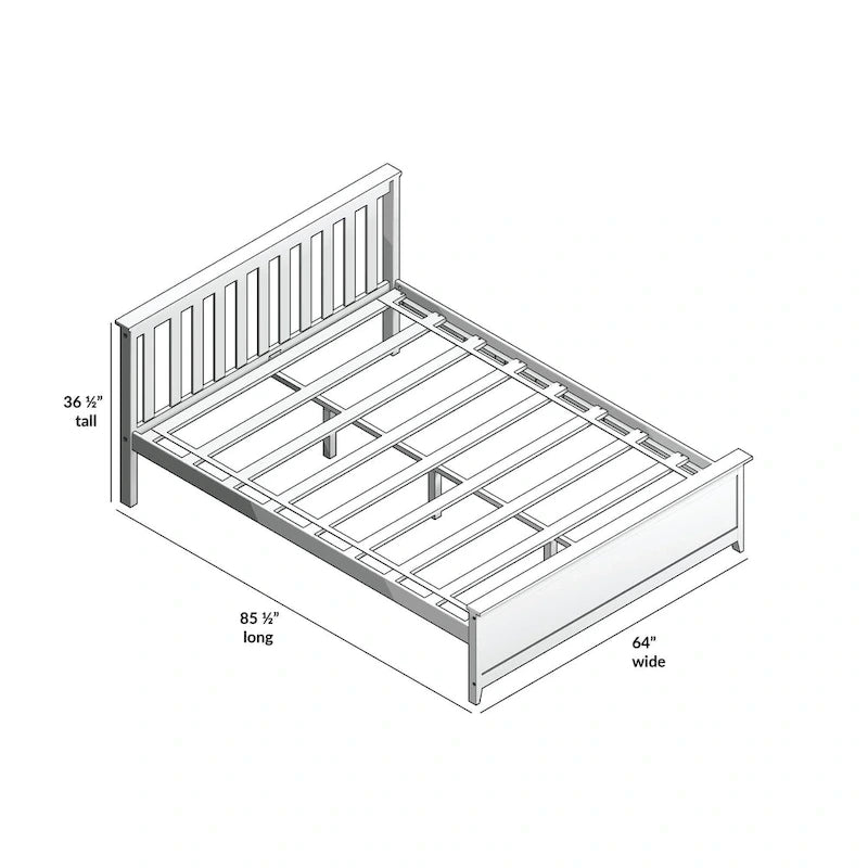 Plank and Beam Queen Bed with Storage Drawers and Slat Headboard