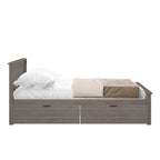 Plank and Beam Queen Bed with Storage Drawers and Slat Headboard