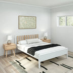 Plank and Beam Modern Queen-Size Bed with Slatted Headboard