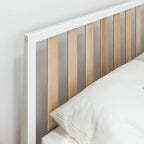 Plank and Beam Modern Queen-Size Bed with Slatted Headboard