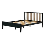 Plank and Beam Modern Queen-Size Bed with Slatted Headboard