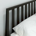 Plank and Beam Modern Queen-Size Bed with Slatted Headboard