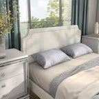 Furniture of America Gail Modern White Boucle Adjustable Queen-Size Platform Bed