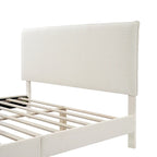 Furniture of America Gail Modern White Boucle Adjustable Queen-Size Platform Bed