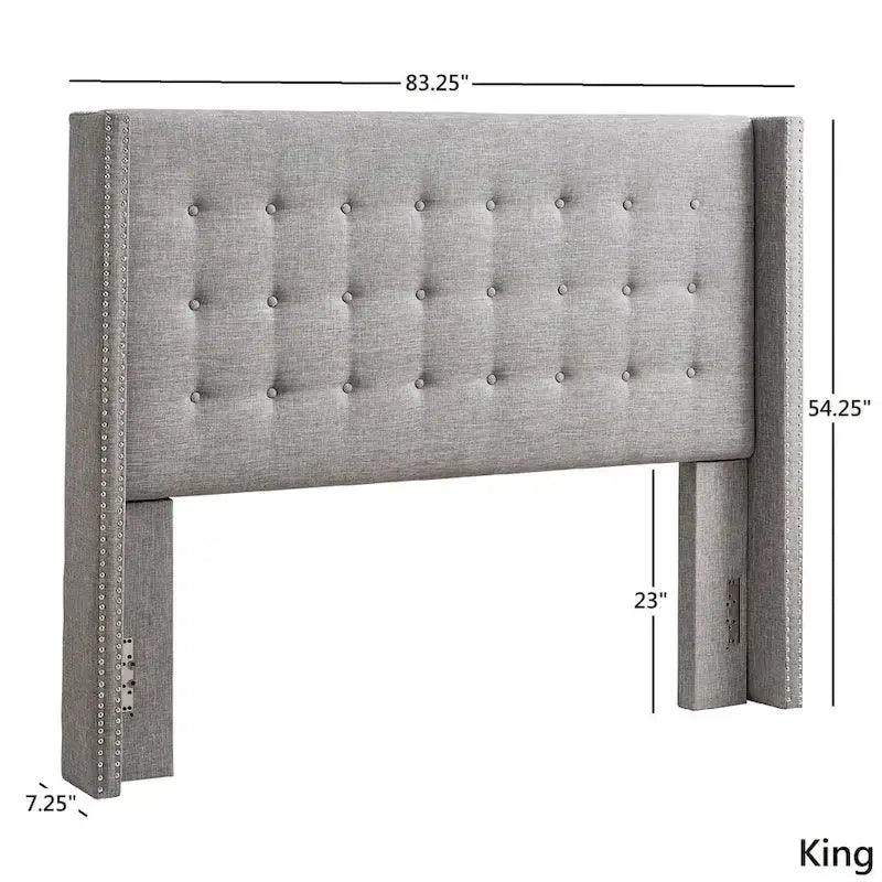 Melina Linen Tufted Wingback Headboard by iNSPIRE Q Bold