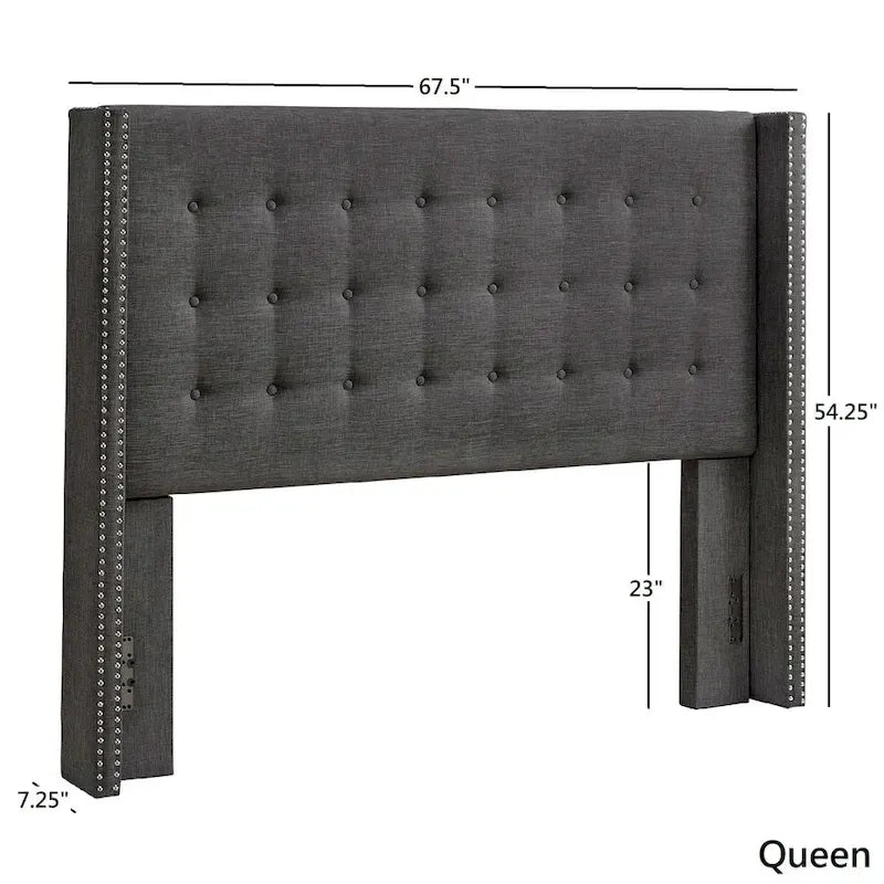 Melina Linen Tufted Wingback Headboard by iNSPIRE Q Bold