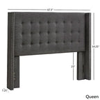 Melina Linen Tufted Wingback Headboard by iNSPIRE Q Bold