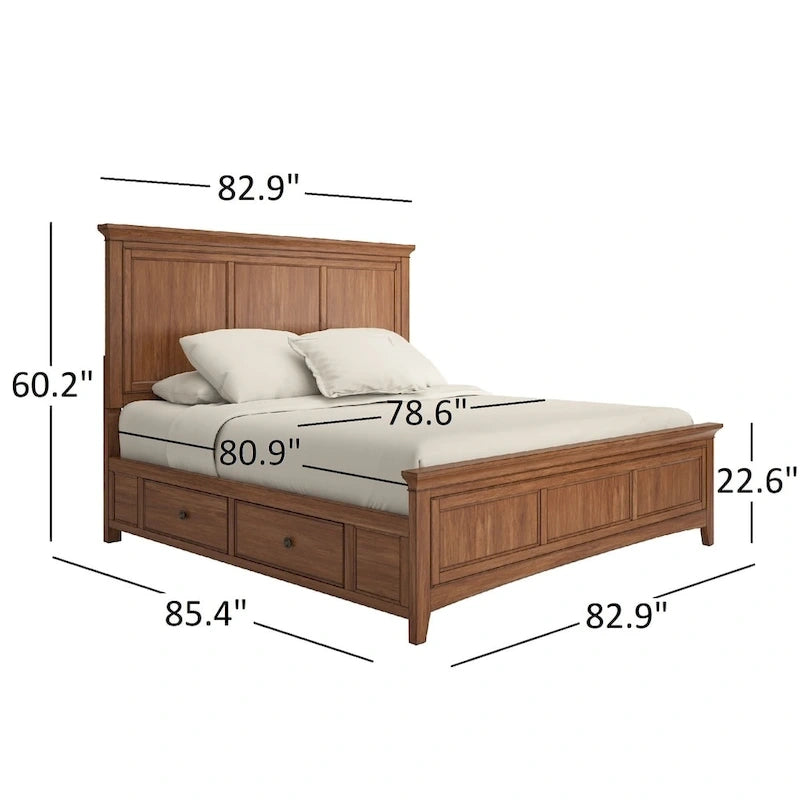 Ediline King Size Wood Panel Platform Storage Bed by iNSPIRE Q Classic