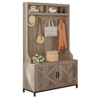 Moasis Hall Tree and Coat Rack with Bench and Shoe Storage for Hallway Entryway