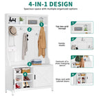Moasis Hall Tree and Coat Rack with Bench and Shoe Storage for Hallway Entryway