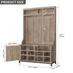 Moasis Hall Tree and Coat Rack with Bench and Shoe Storage for Hallway Entryway