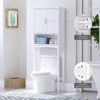 Spirich Home Over The Toilet Storage Cabinet, Bathroom Shelf Over Toilet, Bathroom Organizer Space Saver, White