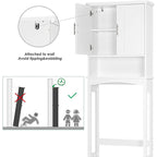 Spirich Home Over The Toilet Storage Cabinet, Bathroom Shelf Over Toilet, Bathroom Organizer Space Saver, White