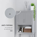 kleankin Modern Over The Toilet Storage Cabinet, Double Door Bathroom Organizer