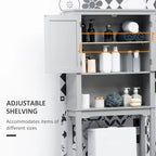 kleankin Modern Over The Toilet Storage Cabinet, Double Door Bathroom Organizer