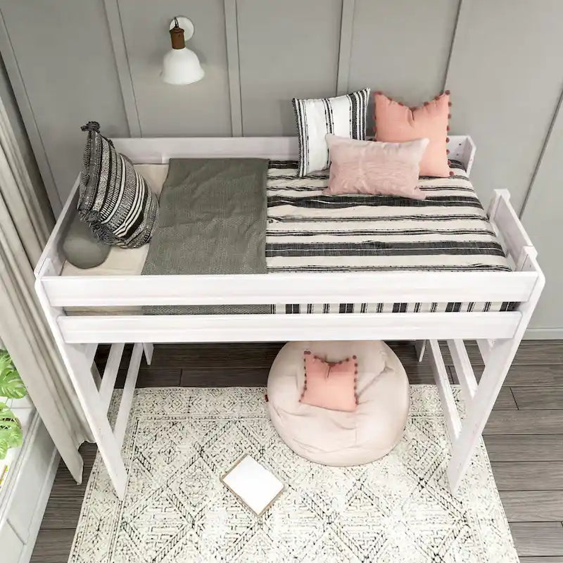 Max and Lily Farmhouse Twin-Size High Loft Bed