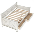 Harper & Bright Designs Twin Daybed with 2 Large Drawers with X-shaped Frame