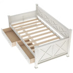 Harper & Bright Designs Twin Daybed with 2 Large Drawers with X-shaped Frame