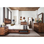Mallory Smokey Walnut and Coffee Bean Storage Platform Bed