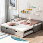 Merax Twin/King Expandable Sleeper Daybed with trundle